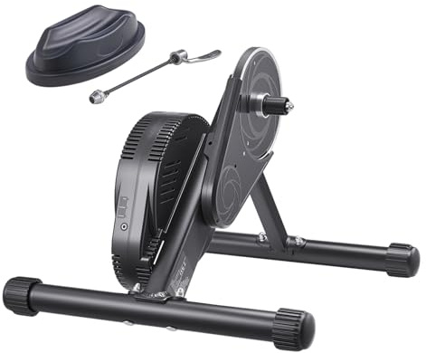 VEVOR Support d'Entraînement pour Vélo Intérieur, Base d’Entraînement pour Roues 66-73,7 cm et 700C, Simulateur de Vélo Niveaux 1-13, avec Bloc de Rehausse de Roue Avant, Compatible avec VTT et Zwift