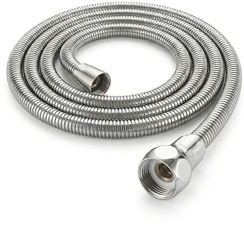 Teepacioka Duschschlauch aus Edelstahl mit 360° Verdrehschutz – Brauseschlauch mit Messing-Anschlüssen & Swivel-Kern, Knickfest, Universal G1/2 für Dusche & Badewanne (1,60m)