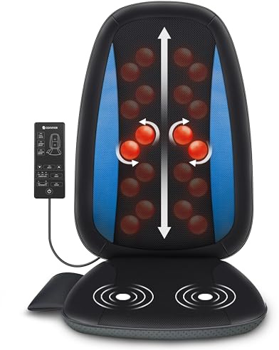 COMFIER Shiatsu Back Massager with Heat,Deep Tissue Kneading Massage Seat Cushion,Massage Chair Pad for Full Back,Body Massager for Home or Office Chair use, Gift