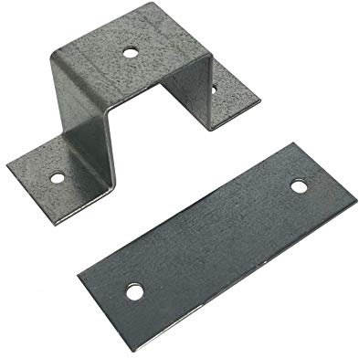 Fascetta per tubo quadrato in 20 x 20, 30 x 30, 40 x 40, 50 x 50 cm con piastra di collegamento (morsetto a Q 40 x 40 mm + piastra di collegamento)