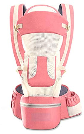 WPHH Babytrage Ergonomische Multi-Position Babytragetuch Mit Hüftsitz Für Neugeborene Und Verhindern O-Typ Beine Sling Baby Kängurus Kindertrage,Summer pink