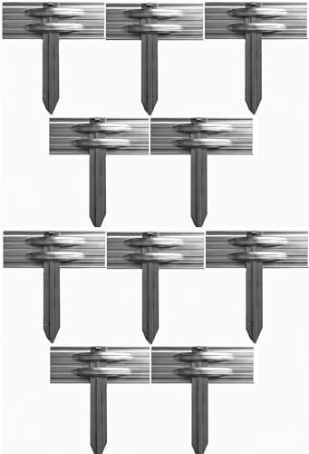 ich-zapfe.de Set di 10 ancoraggi a Terra per Bordure per aiuole in Alluminio Ultra Resistenti | Bordure per aiuole | Aiuole Giardino