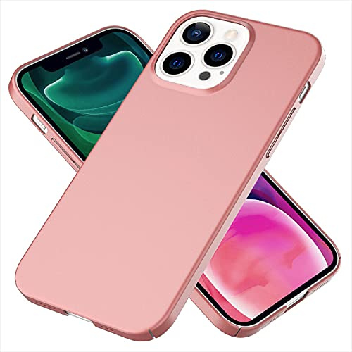 NALIA Ultratunt hårt fodral kompatibelt med iPhone 13 Pro-fodral, anti-fingeravtryck sidenmatta halkfri extra – lätt 0,5 mm smal, hårt skyddshölje mobiltelefonfodral smal passform skyddsfodral, färg: roséguld