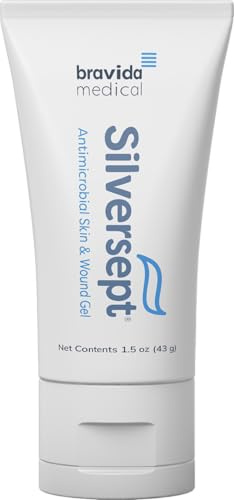 Silver-Sept-Silver Skin and Wound Gel 1.5 oz, Tube for Foot and Leg Ulcer Treatment, 1st and 2nd Degree Burn Care