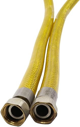BSSTORE Tuyau de gaz de cuisine pour GPL/MÉTHANE en acier inoxydable, gainé de PVC (MT1)