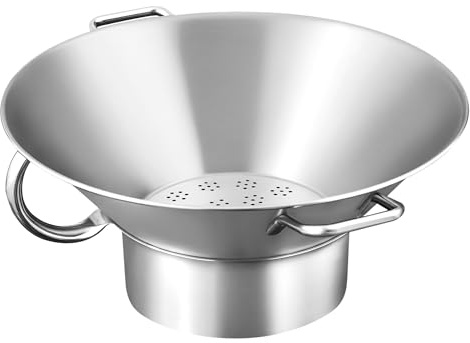 GGM Gastro Pommes Frites Seiher 410mm | Hochwertiger Chromnickelstahl, effiziente Abtropffunktion, zeitsparende Reinigung, ideal für den täglichen Gastro-Einsatz