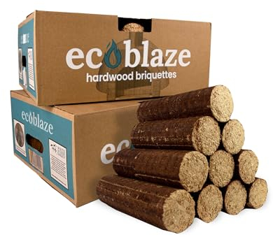 Ecoblaze Hardwood Briquettes 2x 13.9kg Fire Logs for Wood Burner, Heat Logs, Firewood, Firelogs, Fire Wood for Log Burner
