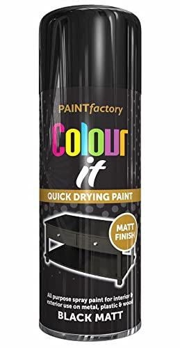 AHS Black Matt Spray Paint 400ML - Quick Drying Interior Exterior Paints - Multipurpose Paint For Metal, Plastic & Wood - Fast Dry And Excellent Coverage - All Purpose Aerosol Spray Paint - 400ML (2)