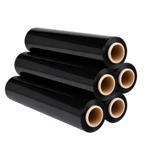 Film Estirable Negro para Embalaje 1,4 kg, 5 Rollo de 50 cm x 200 m