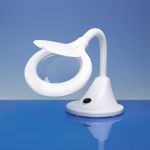 Lightcraft Compact Magnifier Lamp with Flexible Neck – 100mm Lens, 1.75x Magnification, 18 LEDs - For Hobby, Craft, Electronics and Beauty