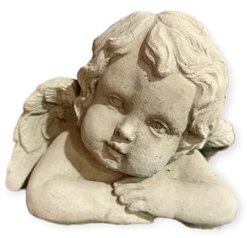 OriginalPaul Skulp & Betondesign Kleine Engel Steinfigur als sentimentale Dekoration für Haus und Garten. Massiv und frostsicher Höhe 14cm und ca. 2,2kg