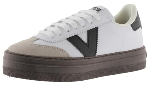 victoria Zapatillas Barcelona Ciclista 1092172 | Efecto Piel & Plataforma Marrón Chocolate & Piezas En Contraste para Mujer