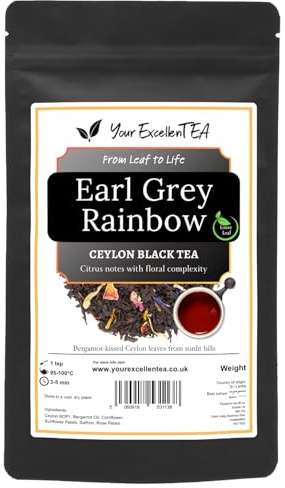 Earl Grey Rainbow Loose Leaf Black Tea with Bergamot & Flower Petals, 150g