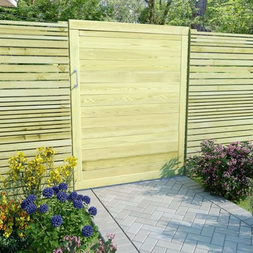ShGaxin Gartentor, Gartentür, Zauntor, Garten Tor, Gartenpforte, Gartentüre, Garden Gate, Imprägniertes Kiefernholz 125 x 100 cm