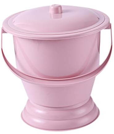 perfeclan Spucknapf mit Deckel, Topf, Toilette, Nachtkommode, Eimer, Bettpfanne, Nachttopf für Frauen, Kinder, Erwachsene, Frauen, Männer, Schlafzimmer, Rot