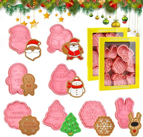 SLTAXAR 16erSet 3D Plätzchen Keks Ausstechformen Weihnachten Ausstecher Ausstechförmchen Plätzchenformen Weihnachten Plätzchen Ausstecher Kunststoff Keksformen Weihnachtskeksformen Cookfür Süßigkeit