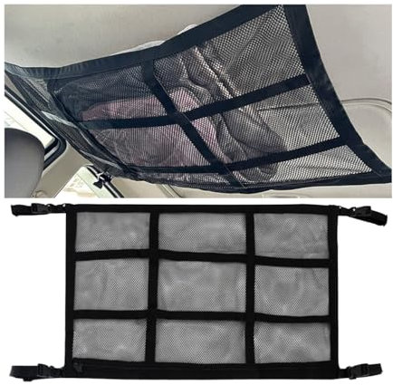Adunsiaoto Rete Portabagagli da Tetto per Auto, Universale Regolabile in Rete Organizer da Carico Tetto Auto per SUV Jeep Furgone, Carico Soffitto Automobile Interni Accessori con Cerniera