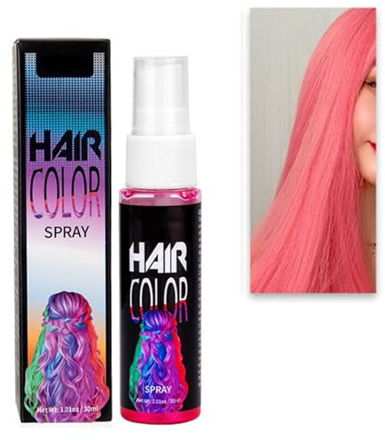 Haarfarbe Spray Haarfärbespray, Temporäre Haarfarbe Spray, Zeitsparen DIY Haarfarbe Spray, Haarspray Sofort Haarfarbe für alle Haartypen Schnell trocknend für Karneval, Cosplay (Purple, 30ml)