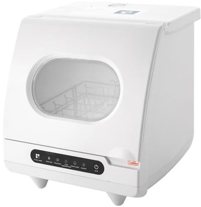 800W Spülmaschine 5L Geschirrspüler Tischgeschirrspüler Freistehen 5 Modi zum Reinigen von Untertassen, Tassen, Gläsern, Esstellern, Löffeln, Schüsseln mit einem Durchmesser
