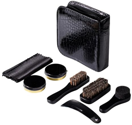 Baoblaze Shoe Care Kit Portable Travel for Leather Shoes, Sneakers & Boots Shoe Shine Kit