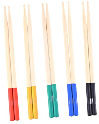 EPIGEIST 5 Pares de madera arce a granel batería para palos multi de de colores Musical negro baquetas palillo de 5a baquetas mazos de Bambú