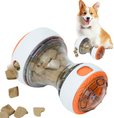 Veftsvy Juguetes Inteligentes para Perros Pelota de Comida para Perros Juguete Interactivo para Estimulación Mental, Ocupado de Cuatro Patas, Bola de Golosinas para Pequeño, Mediano y Grande (Orange)