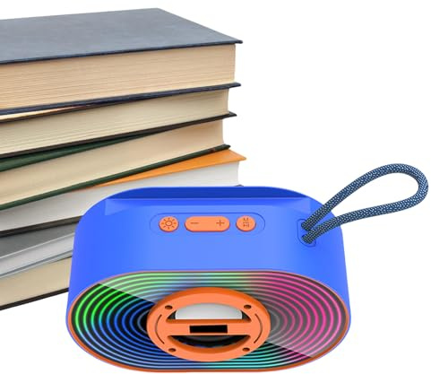 Générique Haut-Parleur sans Fil Extérieur - Enceinte Portable avec Éclairage LED - Gadget Électronique avec Batterie Rechargeable, Éclairage Ambiance et Dragonne pour Maison, Plage, Camping et Voyage