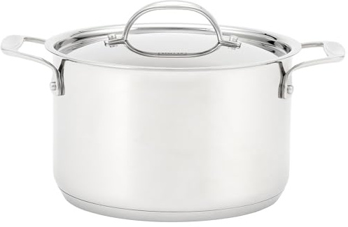 Stellar Profile 20cm Casserole Pan – 3.2L Stainless Steel Cooking Pot with Twin Handles – Induction Hob Compatible, Dishwasher & Oven Safe, Uncoated & PFAS-Free