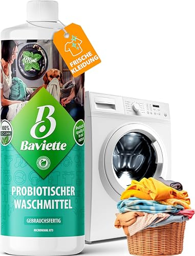 Baviette Flytande tvättmedel – mild, probiotisk tvättvård med myntfräsch – biologisk och hudvänlig för babytvätt och känsliga kläder (1 liter)