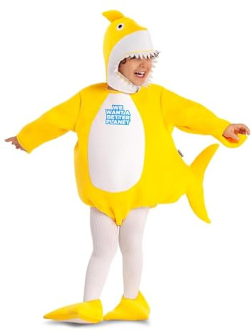 My Other Me Hai-Kostüm mit Body, Hut und Söckchen, gelb, für Babys, Unisex, Größe 12-24 Monate. Navigieren Sie durch den Ozean der Fantasie.