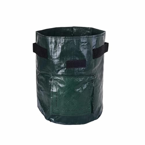 Sacchi per Rifiuti da Giardino 1PC sacchetto for coltivare patate PE piantare cipolle vegetali con manico addensato giardino carota taro coltivazione di arachidi impermeabile(Green,3 Gallon 25x22cm)