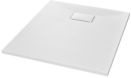 Piatto doccia in SMC, 90 x 70 cm, bianco, piatto doccia di alta qualità per bagni moderni, durevole e facile da pulire, ideale per piccoli spazi