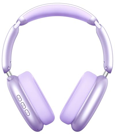 Wentronic Y02 Casque Supra-auriculaire sans Fil à réduction de Bruit,60H d'autonomiet,5 Modes de Musique EQ,Hi-Res Son,Basses Profondes, Bluetooth 5.4,Coussinets en Cuir Respirant (Violet)