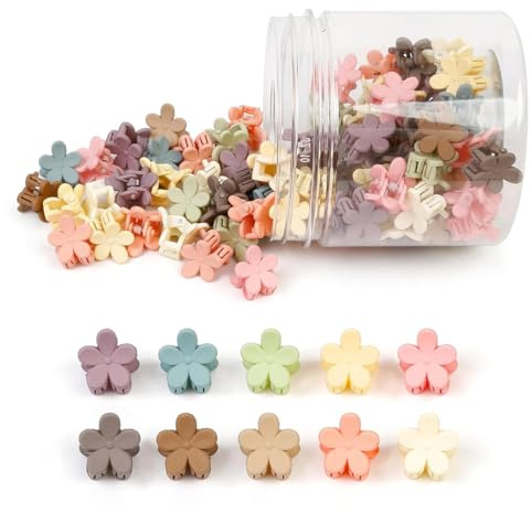 THQAE 50 Pcs mollette capelli, capelli ricci accessori, mini mollette opache per capelli, piccole mollette carine per capelli corti e ricci di donne, ragazze e bambine, accessori per trecce e chignon
