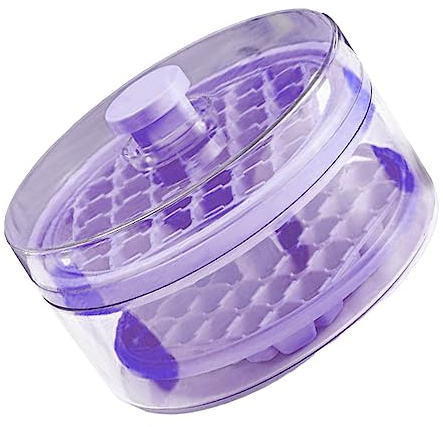Naroote Boîte à Glace Ronde à Double Couche, Moules à Glace Inodores Faciles à Nettoyer pour le Cocktail de Jus de café (PURPLE)