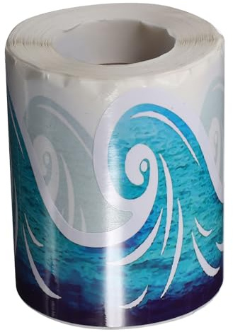 JOINPAYA Adesivo Decorativo per Bordi a Onde 76 CM X 15 M Bordura Autoadesiva Resistente per Bacheche Lavagne e Superfici Lisce Accessorio Fai da Te per Decorazioni Scolastiche e
