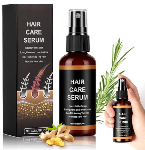 ALIIP Serum hårspray, 60 ml serum hårrosmarin och ingefära rot, 60 ml | Hårväxtserum, hårväxtspray förhindrar håravfall för män och kvinnor, mjuk, icke-fet (#02-1 st)