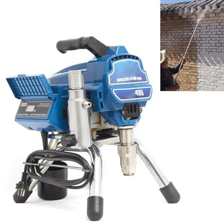 Airless färgspruta, 1 500 W högt tryck, 20 MPa, 2,2 l/min flödeshastighet, perfekt för latexfärg, olja, fläckar och biltvätt, pump i rostfritt stål, kopparmotor