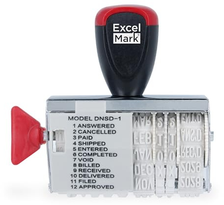 ExcelMark 12 Phrase Dater Rubber Stamp