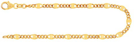 EDELIND Herren Armband 333 Gelbgold Bracelet Panzerstegkette 3.1 mm 8K Gold Armkette für Männer Länge 19 cm Echtgold Armband Made in Germany