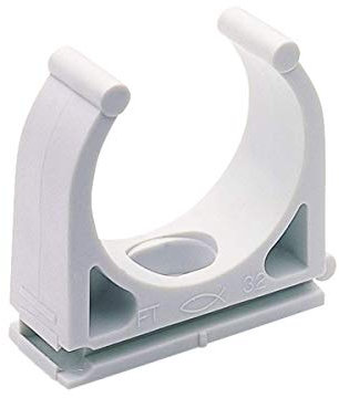 Fischer Clip 16 fissatubo Aperto in Nylon, Fissaggio Tubi per installazioni elettriche, Confezione da 100 Pezzi, 98815