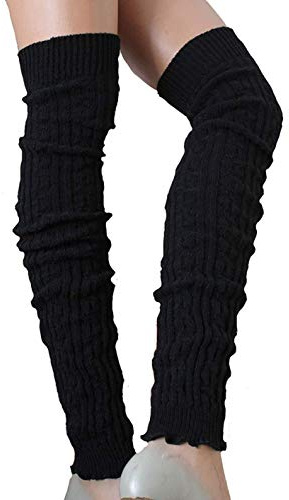 SC-Strümpfe Damen Wollstulpen extra lang Schwarz one Size