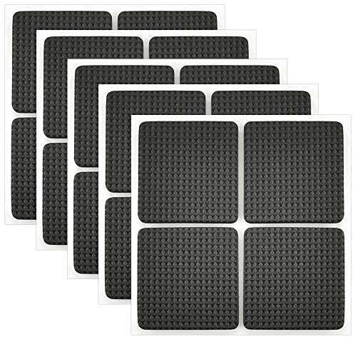 LYTIVAGEN 20Pcs Patin Antiderapant Caoutchouc Tampon Caoutchouc Adhesif Patin Feutre Adhésif Patin de Meubles Adhésif pour la Protection des Carreaux, Tables, Planchers de Bois 4.2 x 4.2cm (Noir)