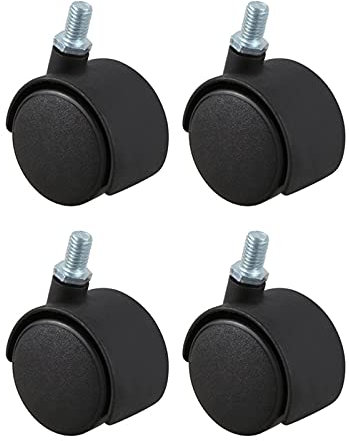 4 stücke Kunststoff Schwenkzettel 8mm Schraube STEM 1.5-Zoll-DIA-Rad schwarz DUO ER