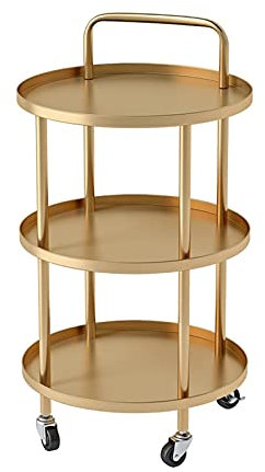 ZHAOHUI-Mesa Camarera Carro Servicio, Rack Almacenamiento Móvil Instalación Sin Herramientas Rueda Universal 360 ​​° Estante Almacenamiento 3 Niveles, Sala Estar, Habitación, Balcón, 2 Colores