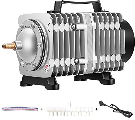 FONLAND Bomba de aire comercial 60W-160W, 70L-140L/min, 6-16 salidas Bombas de aire del compresor de aire del colector de válvulas para acuarios, sistemas hidropónicos, máquinas industriales