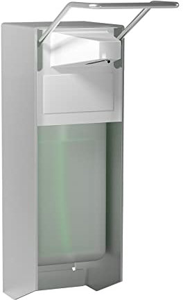 HOUSEHOLD WORLD Eurospender, Seifenspender Wandbefestigung, Soap Dispenser Mit Ellbogendruck Für Desinfektionsmittel Und Handseifen, Weißer Seifenspender, Aluminium, 500 Ml