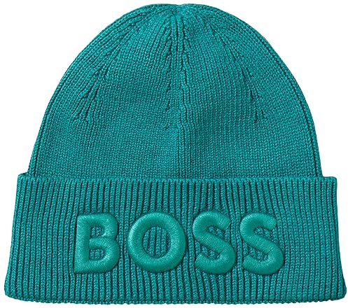 BOSS Herren Afox Beanie, Dark Green303, Einheitsgröße EU