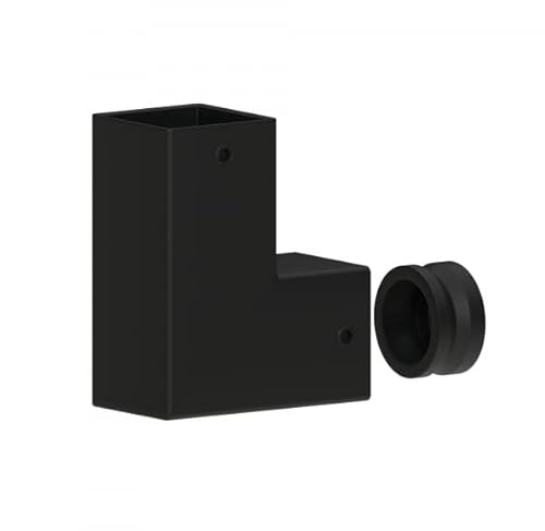Sellon24® Harfengeländer vertikal Harfentreppe eckig Flansch Treppen Harfenschutzgitter Schwarz Loft RAL Stahl HARFE (Flansch 25 x 25 mm seitlich)