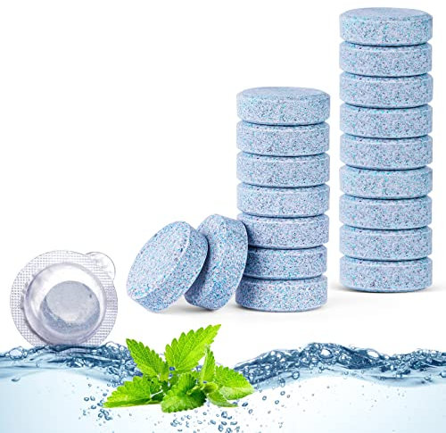 URAQT 18pcs Pastiglie Lavavetri Effervescenti Auto, Pastiglie Effervescenti da Auto Vetro, Pastiglie Lavavetri Auto, Detergente per Pulizia Parabrezza Auto per Vetri, Schermi, Prodotti in Vetro